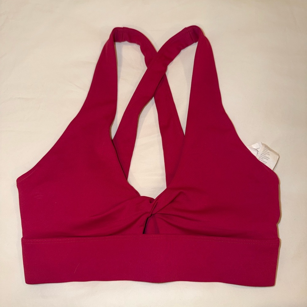 Women's Fabletics Hot Pink Cross front & Back Sports Bra